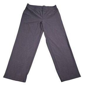 Eileen Fisher Purple Wide Leg Pants Women's L Elastic Waist Pull On Flowy Knit